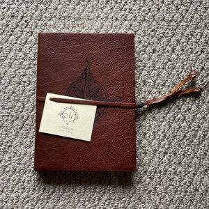 New With Tags: Made In Italy Leather Bound Compass Journal Notebook/Diary/Agenda